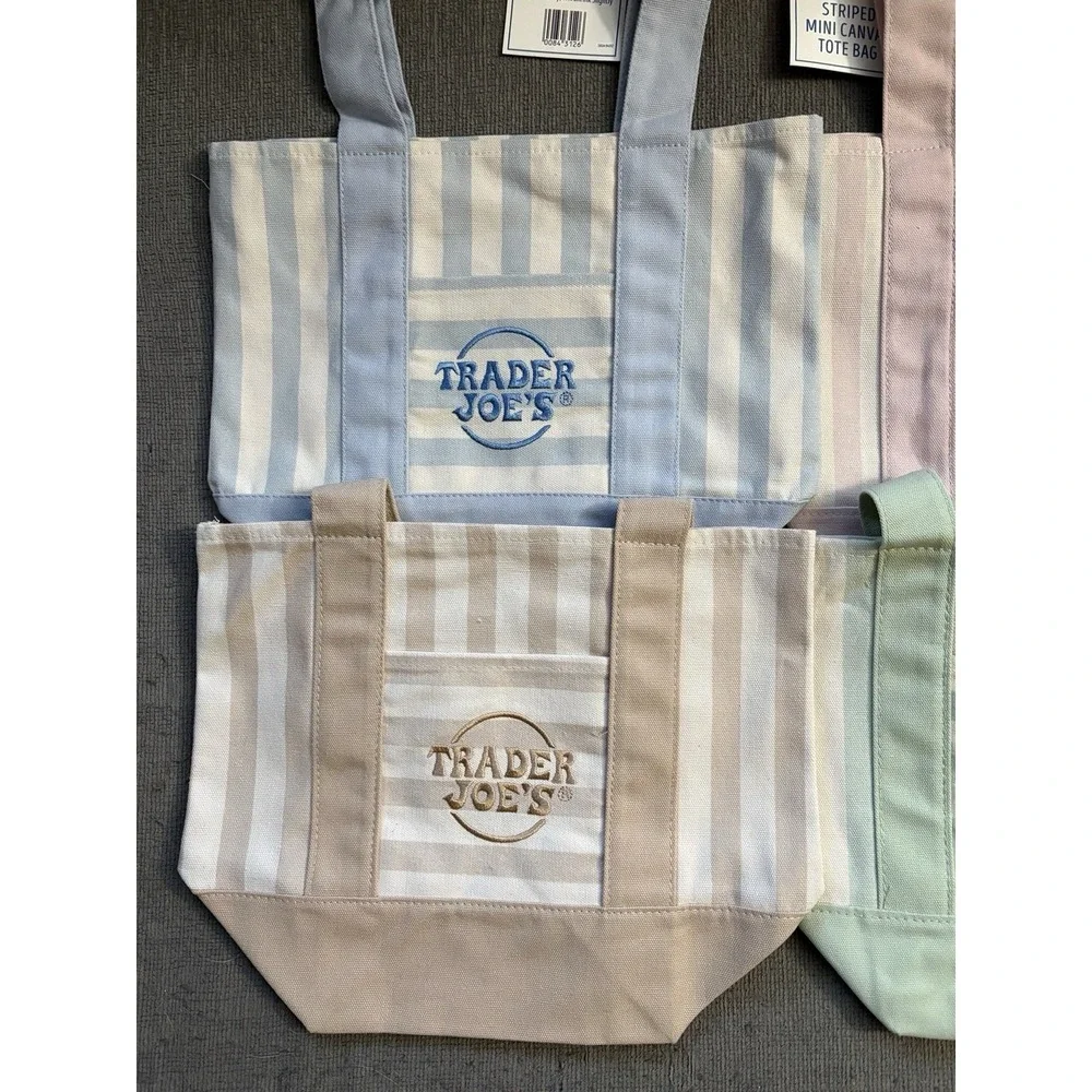 Trader Joe's Set of Four Mini Totes Limited Edition‎ - Summer Pastels New